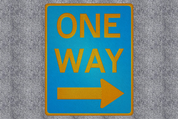 A Classic One Way Sign for Modern Embroidery Projects