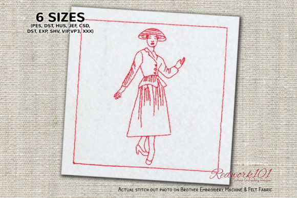 A Seller’s Look at the Girl Showing off Her Dress Embroidery
