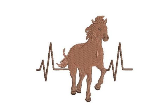 Horse Heartbeat Embroidery Design for Boutique Apparel