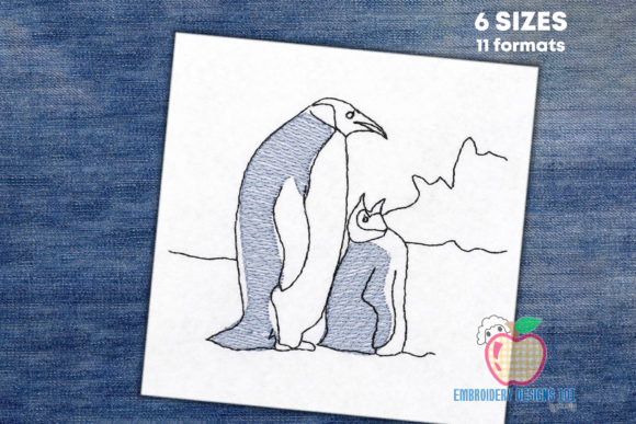 Mother Penguin with Baby Penguin: A Heartwarming Design for Real Projects