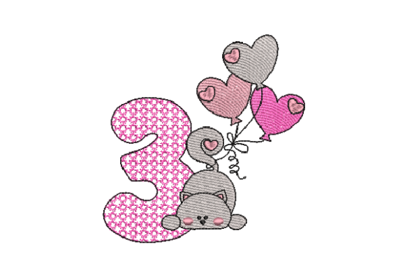 Reviewing the 'Number 3 Cat Sketch' Embroidery Design for Personalized Gifts