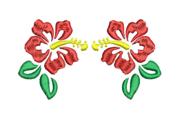 Roses with Green Leaves Embroidery for Boutique Apparel