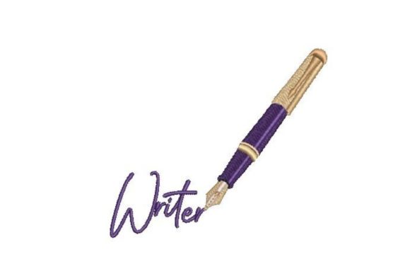 Writer in Fountain Pen Effect: A Timeless Embroidered Gift